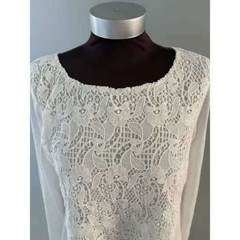 Sundance Crochet Top Size M White Layered Tunic Fairy Boho Whimsy Coquette Size M