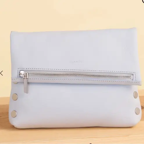 Hammitt VIP Med Bluebird Brushed Silver Leather Crossbody Bag