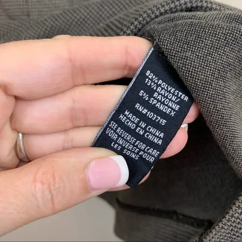 Sharagano Hounds Tooth Plaid Brown Belted Dress