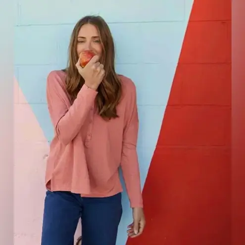 Toad & Co Primo Henley Long Sleeve Top Women's Oversized Organic Cotton Lounge