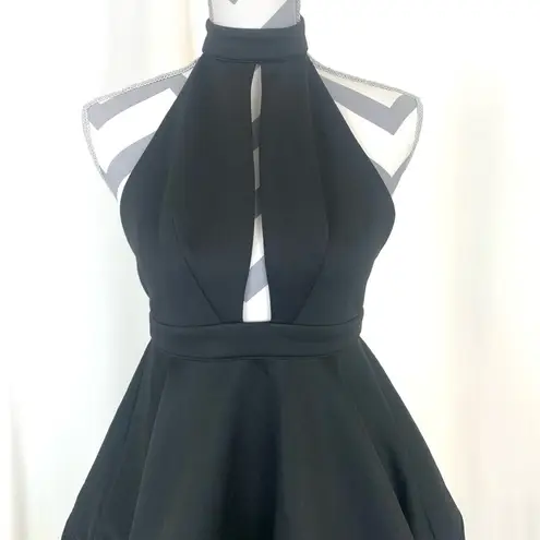 Luxxel NWT - PromGirl Black Halter Skater Dress - Size S