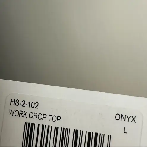 Heroine Sport Black Work Crop Top in Onyx, Zipper, Size L, NWT Size L