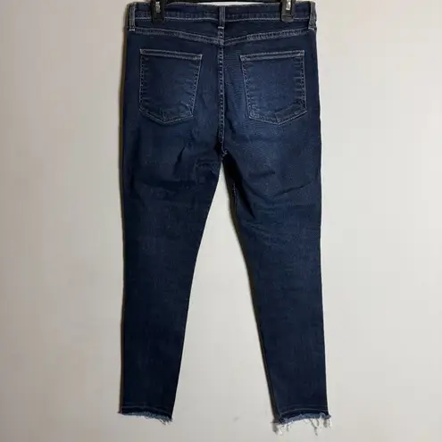 Veronica Beard Kate 10" Skinny Denim Jeans Women's 29 Dark Slate Raw Hem Stretch