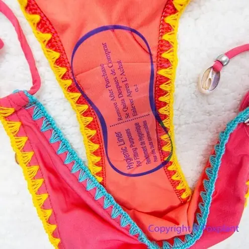 NEW Banana Moon watermelon red tie side bikini bottom with seashell, size 42