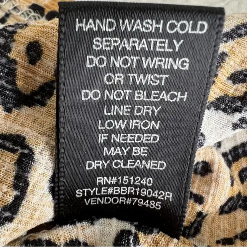 Animal print Leopard cheetah faux wrap top XS Brown