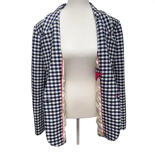 J.Crew  Parke Blazer in Gingham Bi-Stretch Cotton Blend