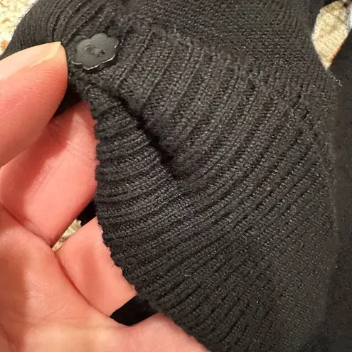 Red Women’s button down Black Eye Lash Sheer Lace Black Cardigan Large applique