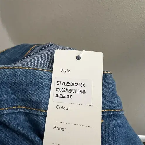 Daisy Denim Cargo Skirt Size 3X Midi Knee Length Casual Medium Wash