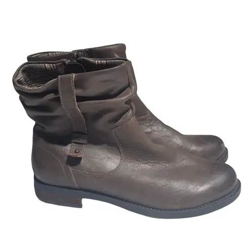 Abeo Yasmin Brown Leather Ankle Side Zipper Women’s Boots Booties size 6