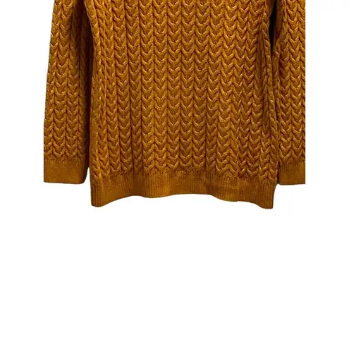 Christopher & Banks  Cableknit Turtleneck Sweater Mustard Size XL NWT Soft Cozy