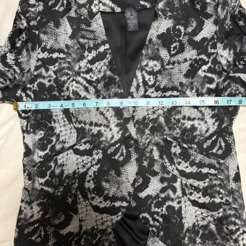 Smythe Les Vestes Black White Snake Lace Print Blazer Jacket Size 10
