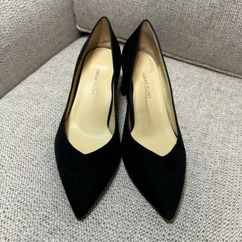 Sarah Flint Perfect Emma Black Suede Tortoiseshell Block Heel Shoes Size 39