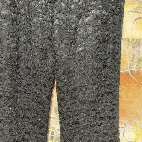 Petite Sophisticate Vintage Black Lace Flare Lined Trousers Si Fabulous