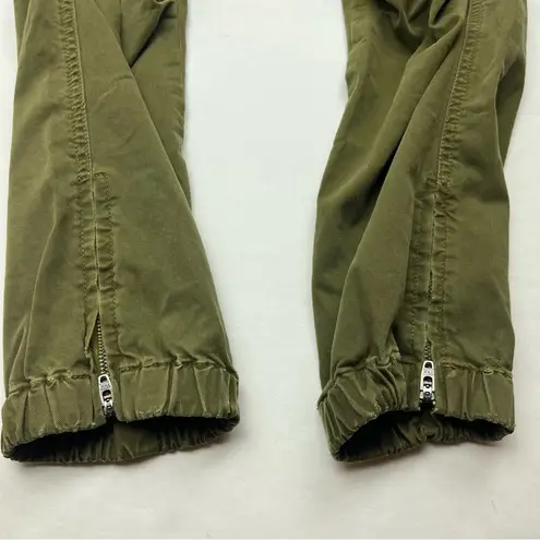 Nili Lotan Cropped Military Jogger Pant Womens Size 2 Green Zipper Pockets
