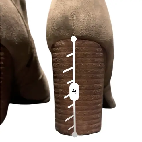 Seychelles Lori Penny Double Zip Heeled Bootie Women's 10 Taupe Leather