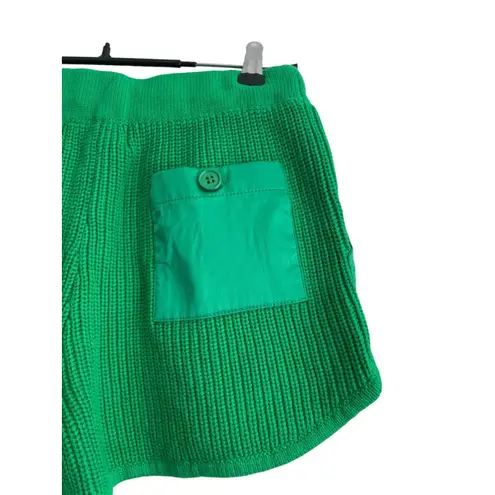 SER.O.YA Uma Knit Shorts Women Size XXS Kelly Green Pull On Cotton Pockets NWT