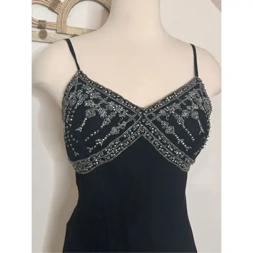 Stenay Y2K Black Silk Beaded Fairy Goth Dress 8P Size 8