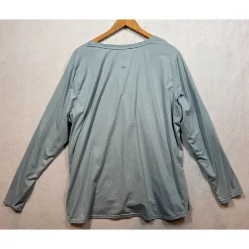 Ridgecut Toughwear Long Sleeve Shirt Grayish Blue Scoop Neck Casual Women's 2X