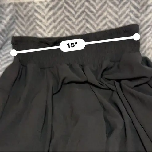 None Black Wide Leg Smocked Waist Pants 2XL