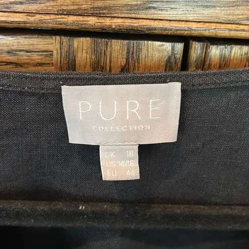 PURE collection lime green yellow Linen laced neck dress sundress coverup beachy Black Size XL