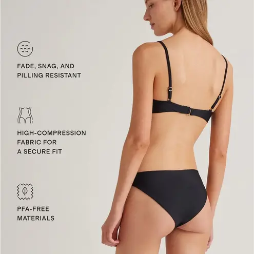 Quince NWT Black Italian Low-Rise Bikini Bottom Sz M