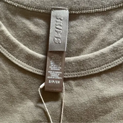 SKIMS NWT Lounge Jersey Long Sleeve Top Khaki Sz S Cozy Lux Loungewear