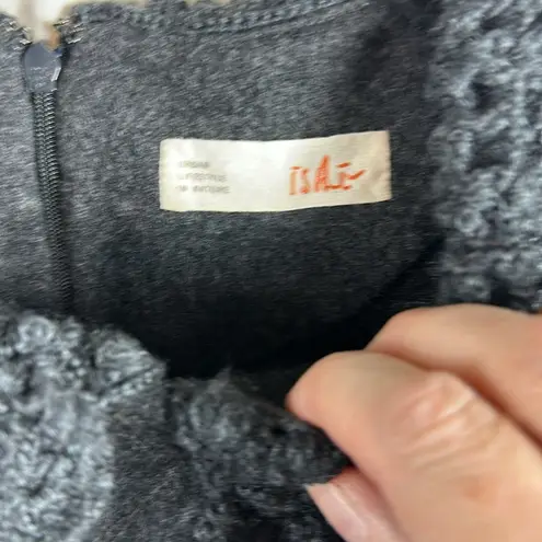 Asie Womens Sweater Charcoal Crotchet Collar Gray Size undefined