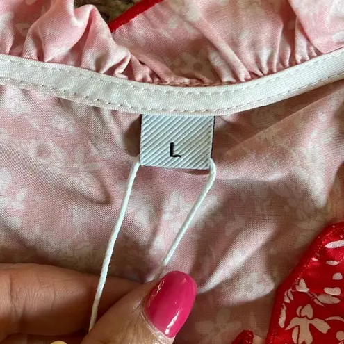 NWT Made With Love ❤️Baby Doll Dress. Size Large. Floral Red