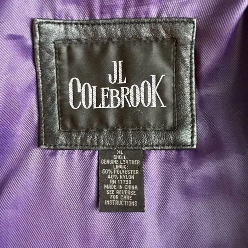 Vintage JL Colebrook Leather Jacket XL | Black Y2K Grunge Minimalist Classic