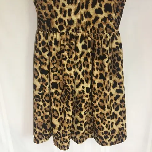 Everly  Cheetah Print Brown Sleeveless Mini Dress