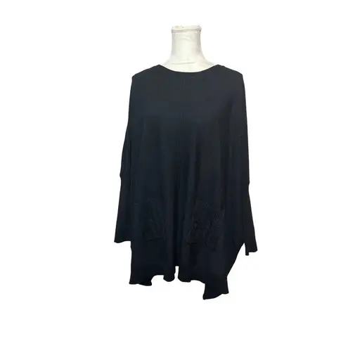 Patrizia Luca Milano Black Poncho Oversized Sweater O/S Fall Layering Piece Size undefined - Image 9