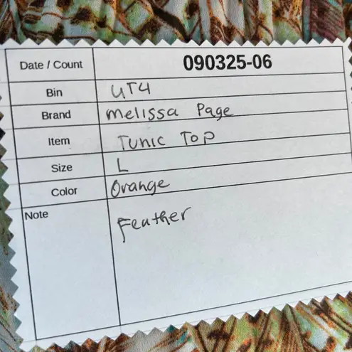 Melissa Paige Boho Tunic Top Large Feather Festival Hipster Hippie Summer Concert Tie Front