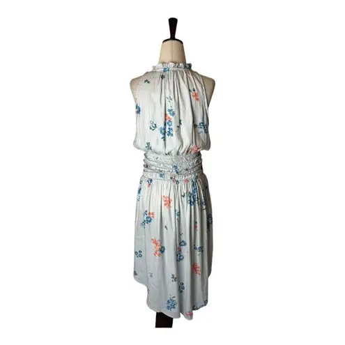 Current Air Anthropologie Dress Women Small Gray Floral Print Silky Boho Midi