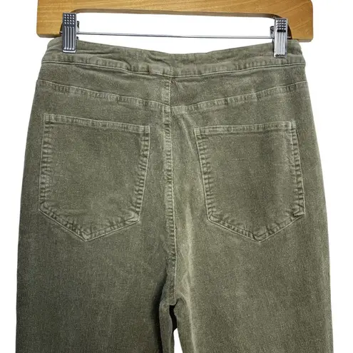 Y2K Womens Corduroy Velvet Lace Up Flare Pants Bell Bottom Size S Boho Indie 90s Green