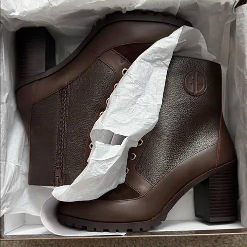 Giani Bernini Lace Up Brown Booties