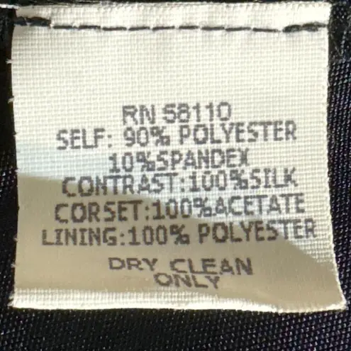 David Meister Dress Womens 2 Strapless Formal Fitted Formal Black Velvet Long