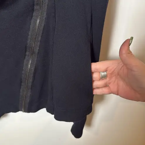 H by Bordeaux HEATHER by bordeaux Black Asymmetrical Zip Up Jacket Women's Size S