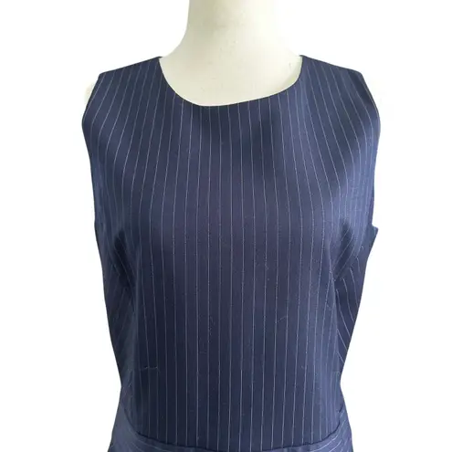Brooks Brothers Blue Red Fleece Pinstripe Sheath Dress Women's Size 6 | 71-39