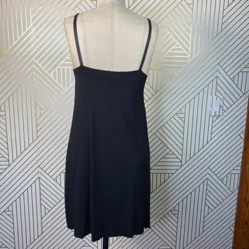 ZARA  Dress Faux Leather Crochet Embroidered Slip Mini Black Green Size‎ Small