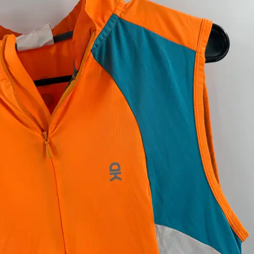 Little Donkey Andy 1/2 Zip Cycling Vest Size Medium Reflective Breathable Womens Orange