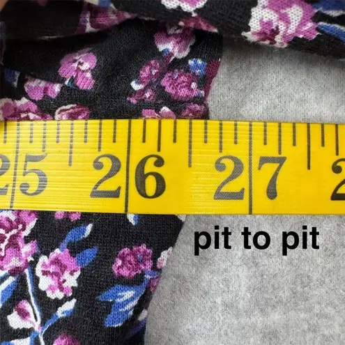 Woman Within Plus Size 26 Purple Floral Midi Dress Long Sleeve Casual