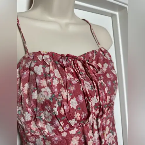 Trixxi NWT  Red Floral Coquette Bustier Bow Spaghetti Strap Sundress Womens Dress