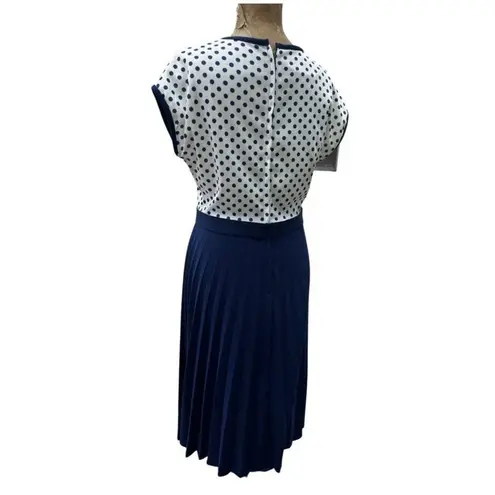 Vintage Blue  Polka Dot 60s Large Dress