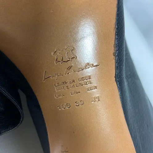 Anthropologie Luiza Barcelos  Black Leather Kitten Heels Women’s Size 10B