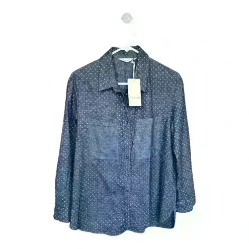 tylho denim polka‎ dot cotton Long sleeve shirt dark blue size S