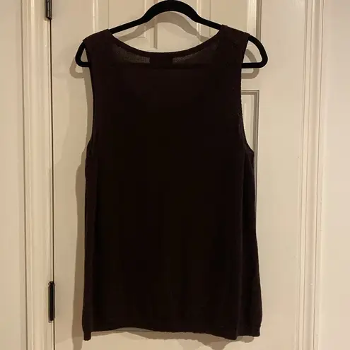 Coldwater Creek Cold water creek knit sleeveless blouse in brown size 1X