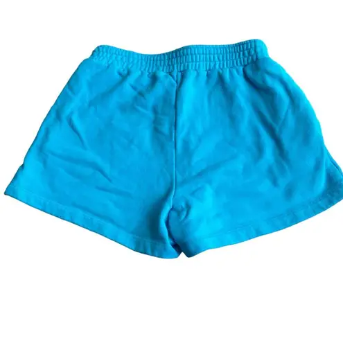 Peloton Women’s Size M Activewear Sweat Shorts Bright Turquoise Blue High Rise