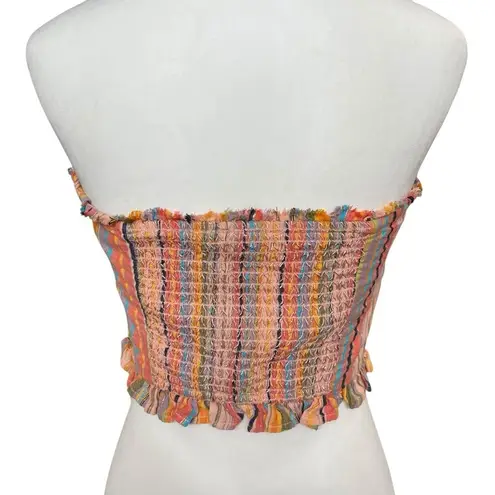 Pilcro Women’s Size M Rainbow Smocked Top Festival Going Out Strapless