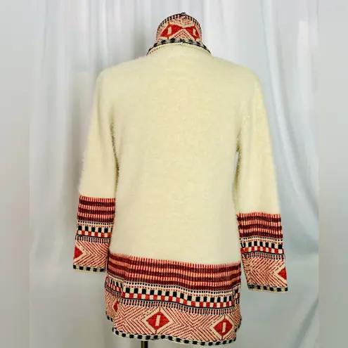 Maxsport Women's Long Cardigan Sweater Tribal or Aztec Pattern (681) Red Size M