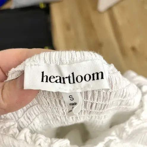 Heartloom Eyelet Puff Sleeve Smocked Tiered Ruffle Mini Dress White size Small